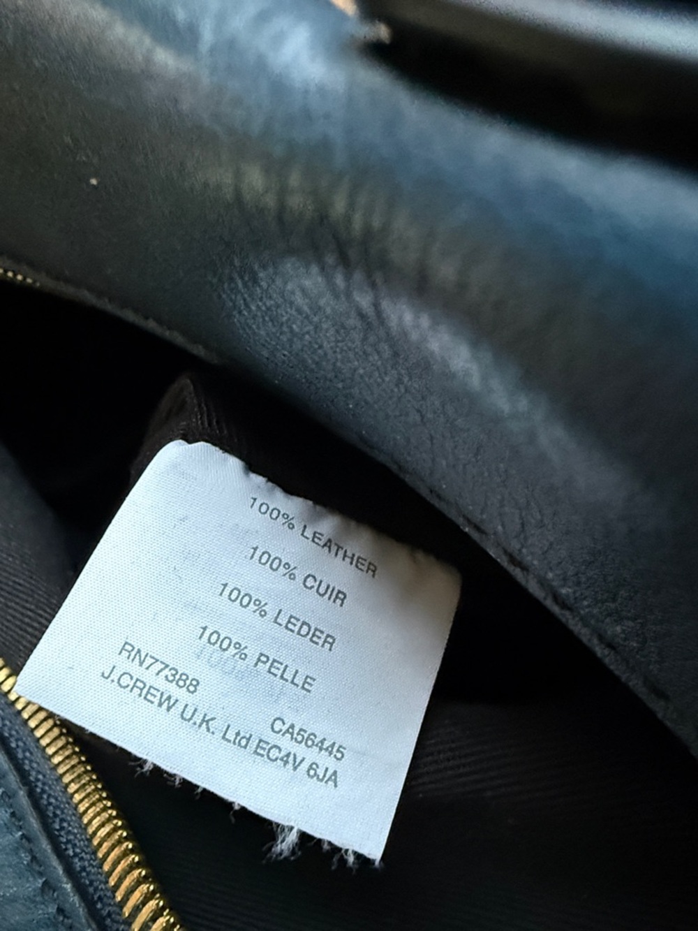 J.Crew Classic Dark Blue Leather Carryall - curca 2016 - Picture 8 of 8